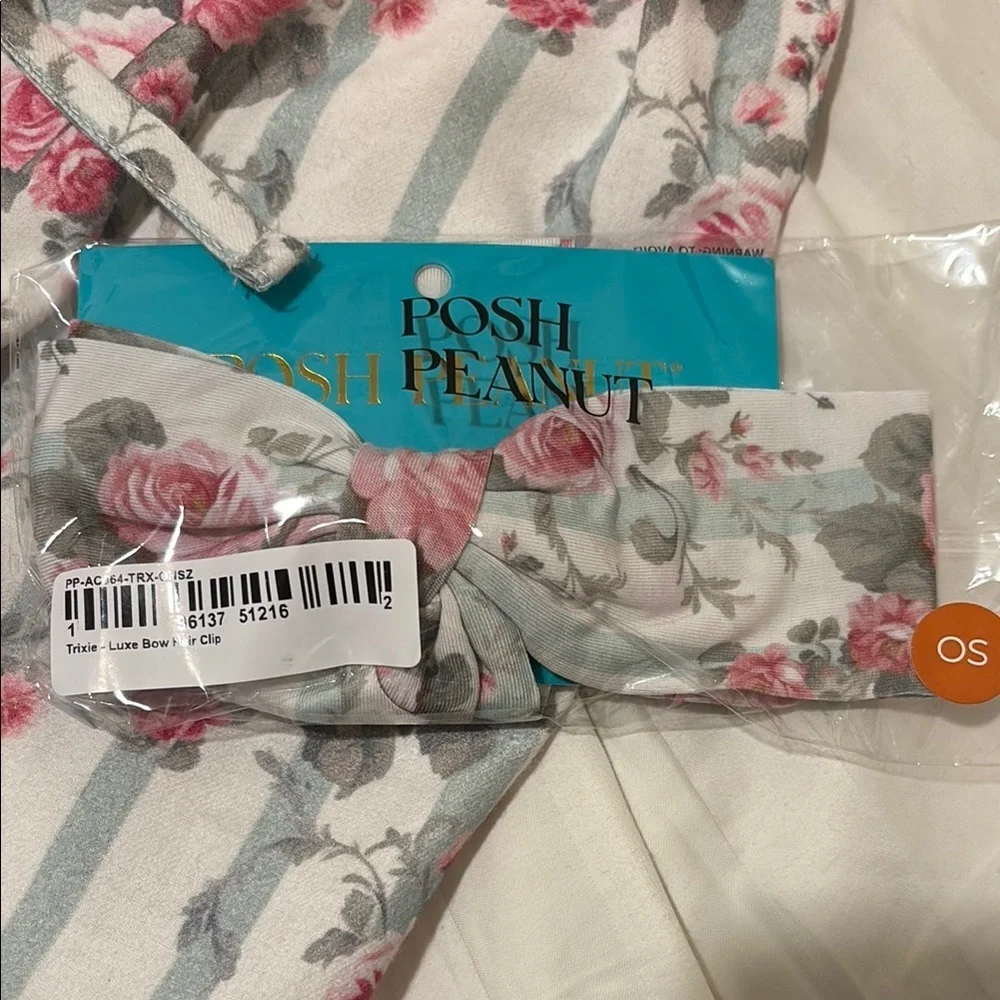 Posh Peanut Trixie Luxe Floral Bow Hair Clip